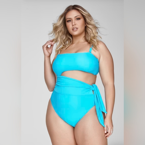 FTF (Fashion to Figure) Blue Cutout One Piece Size 3X - Picture 11 of 14